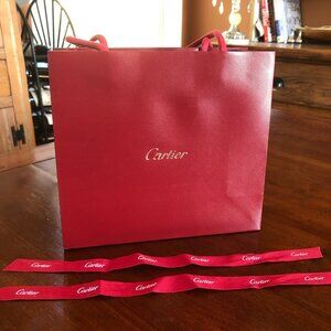 CARTIER small gift bag – like new – w gift ribbons